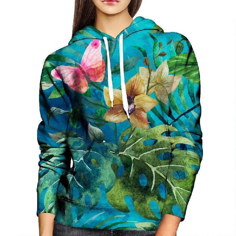 Bargain Blast Pink Butterfly Womens Hoodie