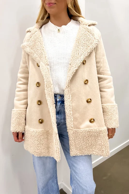 Incredible Offers Timothy Sherpa Coat Cream