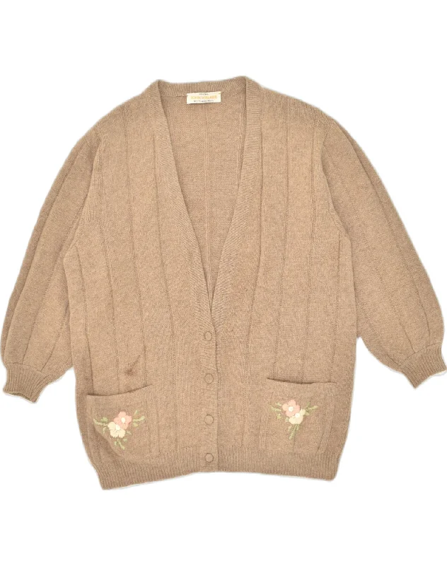 While Supplies Last JOHN WALKER Womens Cardigan Sweater UK 20 2XL Beige Wool