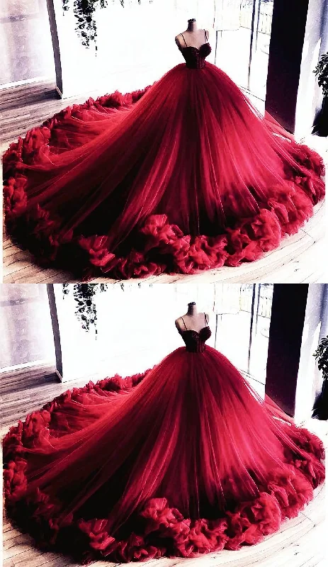 Price Slash Burgundy Quinceanera Dresses, Ball Gown Prom Dress