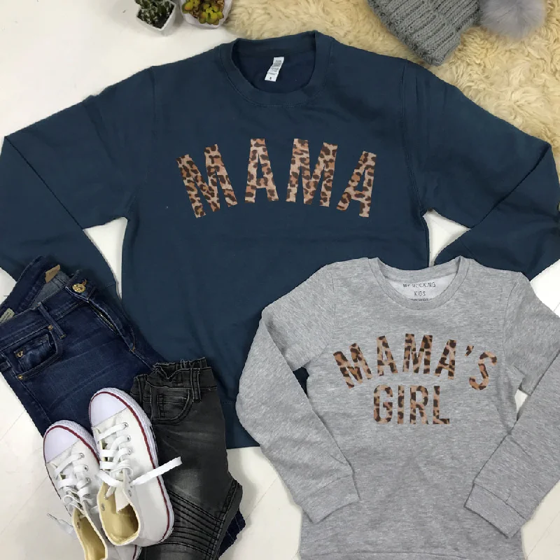 Mama & Mama's Girl Leopard Sweatshirts (MRK X)