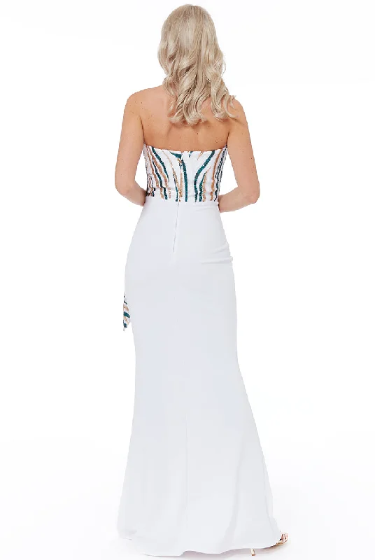 Price Reduction City Goddess Sequin Bandeau Maxi Dress