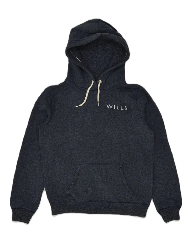 Price Meltdown JACK WILLS Womens Hoodie Jumper UK 12 Medium Navy Blue Cotton