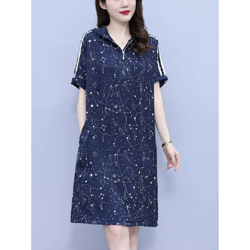 Special Savings Plus Size Cosmic Hoody Dress
