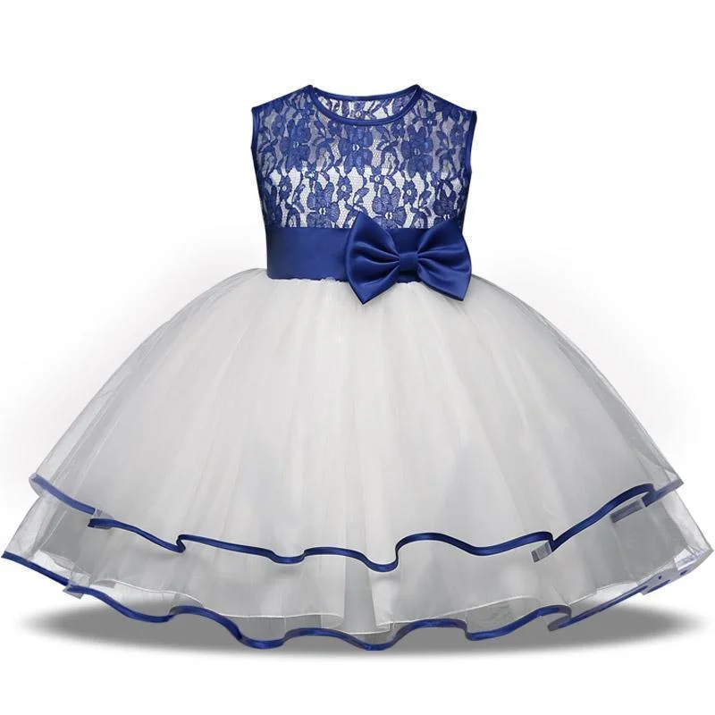 Exclusive Offers Girls Dress Princess Lace Flower Girl Dress 4-10 Years Red Blue