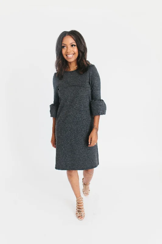 Value Deals Charcoal - Harper & Bay Bell Sleeve Nursing Dress