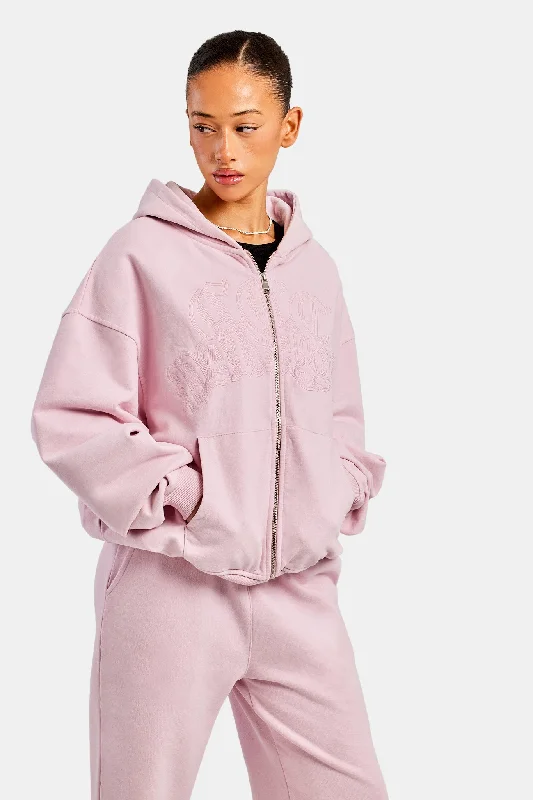 Great Deals Womens Paraiso Embroidered Zip Hoodie - Pink