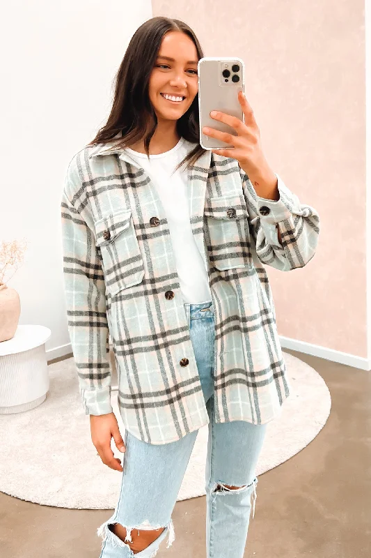 Don't Miss Gracie Shacket Blue Check