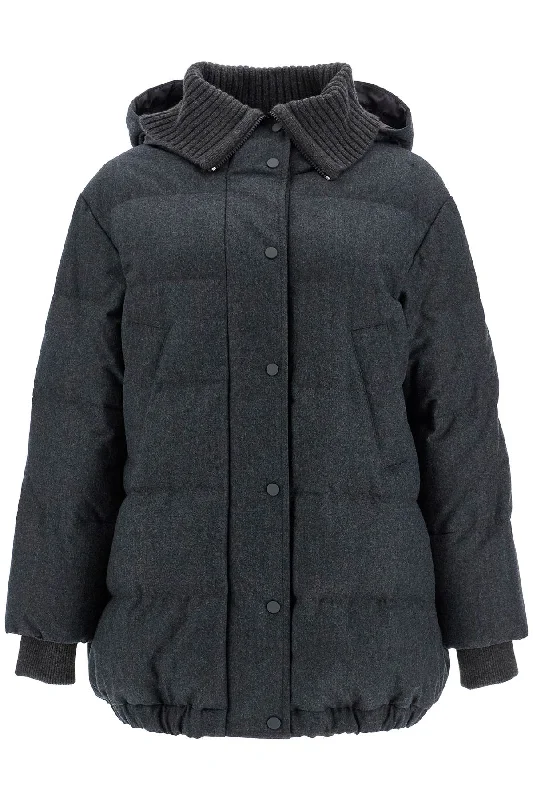 Price Break BRUNELLO CUCINELLI woolen down jacket with hood