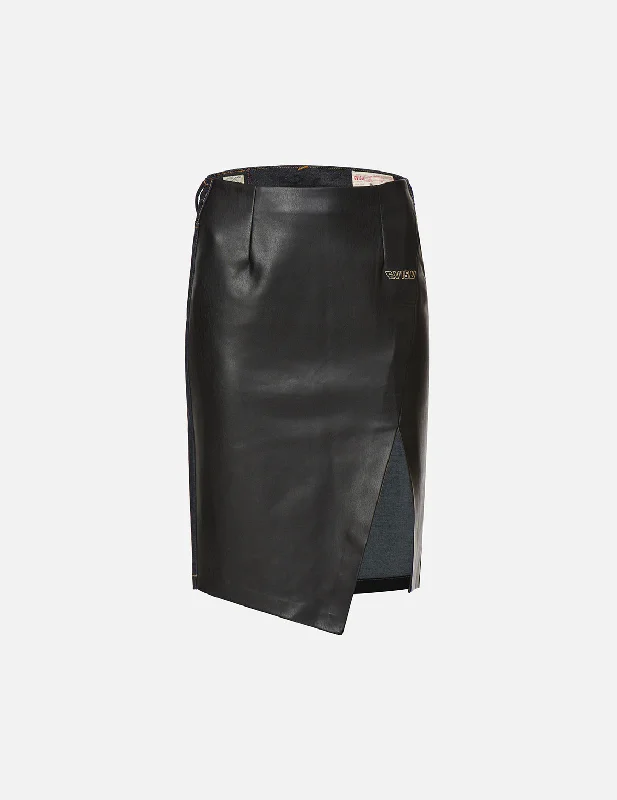 Savings Alert PU Panel Denim Pencil Skirt