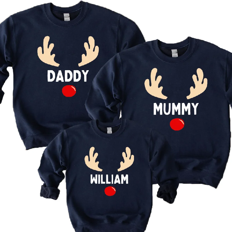 Reindeer Family Matching Christmas Sweatshirts