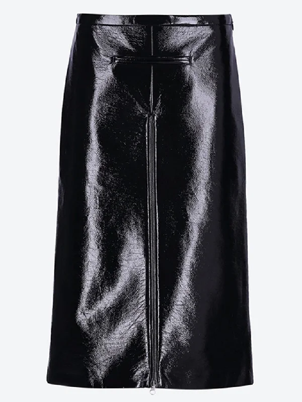 Zipped vinyl skirt