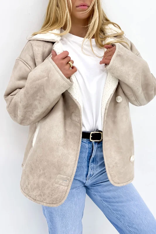 Mega Deal Shannon Sherpa Jacket Beige