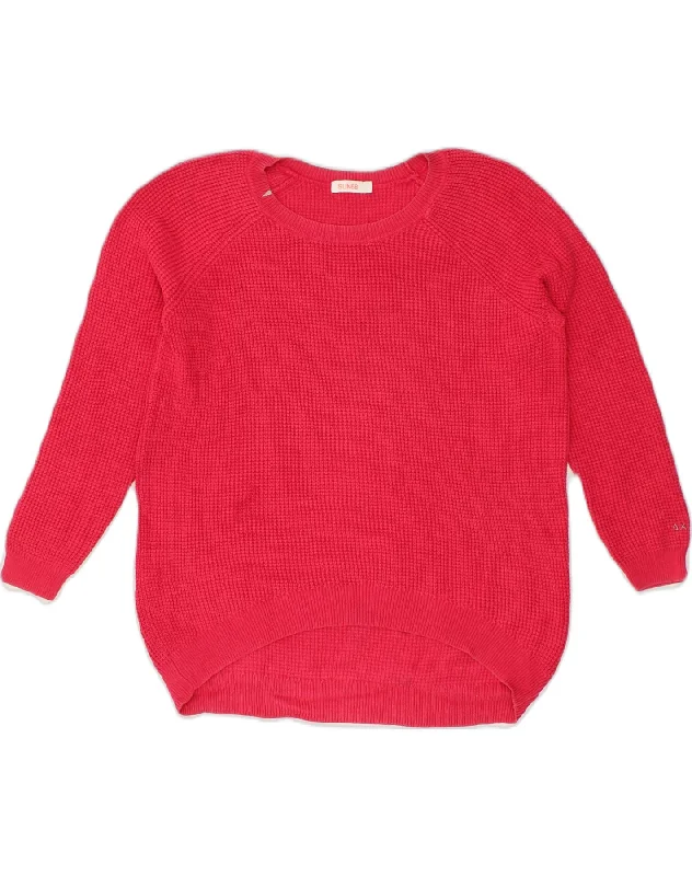 Time-Limited Offer SUN68 Womens Crew Neck Jumper Sweater UK 14 Large Red Cotton