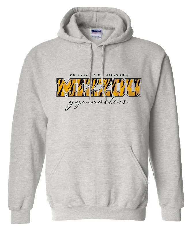 Missouri Tigers Gymnastics Tiger Stripe Grey Hoodie