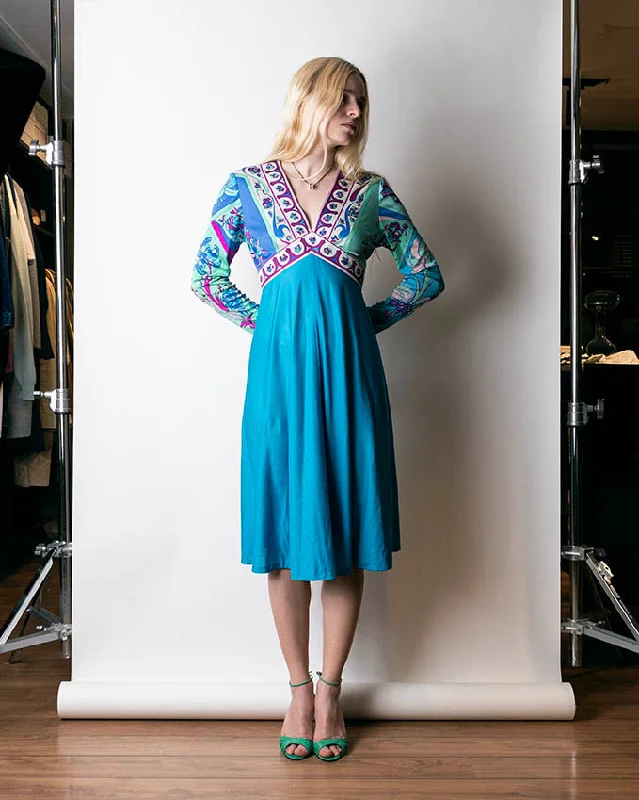 Final Sale 1960s Emilio Pucci Printed Silk Jersey Dress M