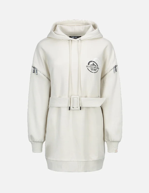 TIME-Limited Offer Hooded Sweat Dress with Zipped Sleeves