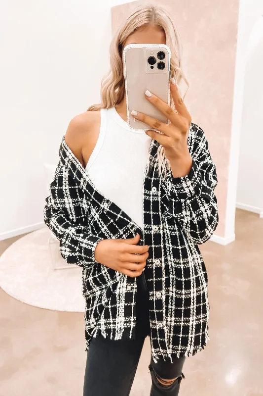 Unmissable Offer Peyton Shacket Black White