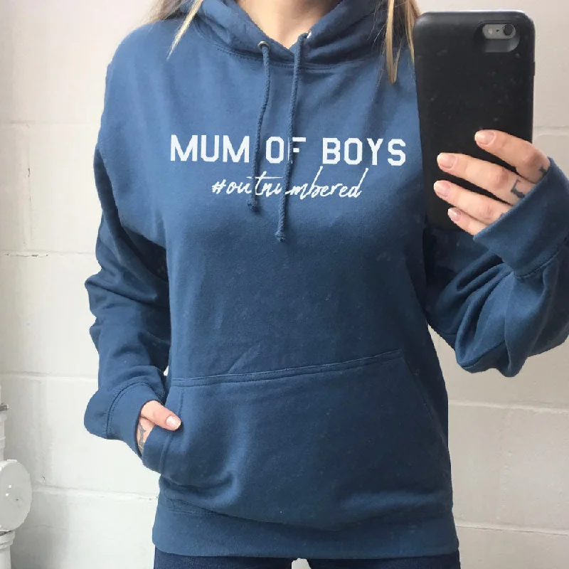 Mum of Boys Hashtag Outnumbered Hoodie (MRK X)