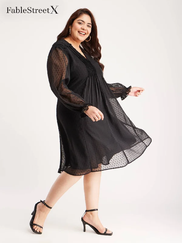 Can't Miss Pleated Shirt Dress - Black