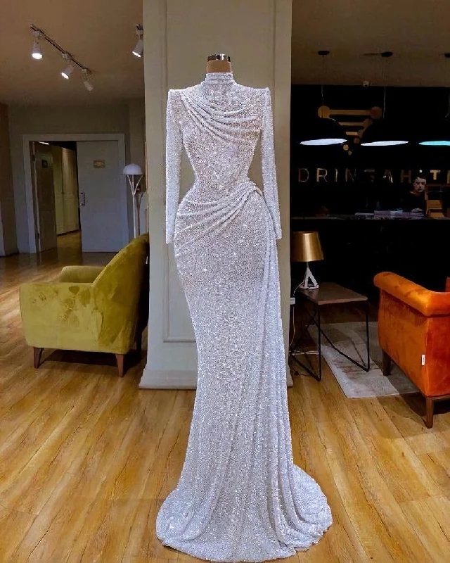Stock Up and Save White Sequin Pageant Prom Dress, Evening Gown