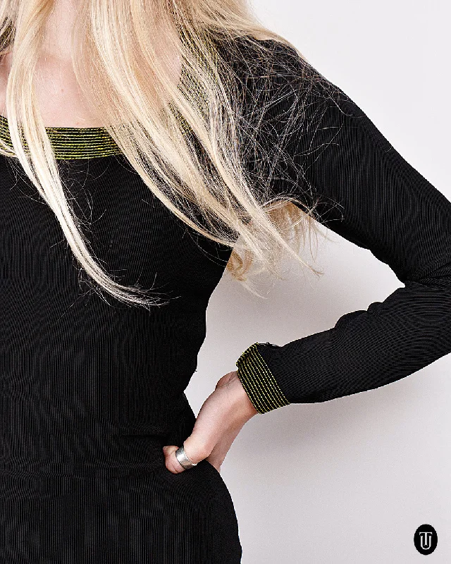 Don't Wait 1990s Gianni Versace Couture Black Jersey Dress S