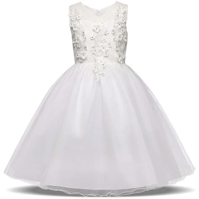 Value Deals Fancy Girls Dresses Christmas or Wedding Dresses 1- 8 Years White