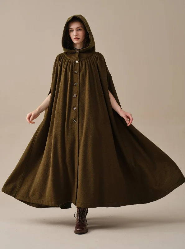 Deal Explosion ARIEL 14 | HOODED WOOL CLOAK COAT