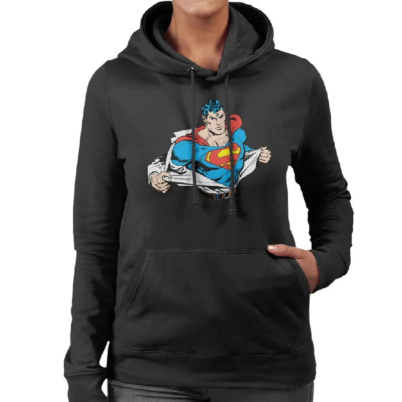 Deal Dash Superman Suit Reveal Women's Hooded Sweatshirt
