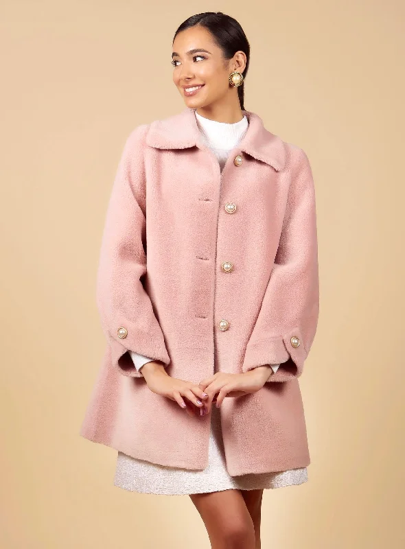 Bargain Blast 'Amore' Teddy Wool Coat in Rosa