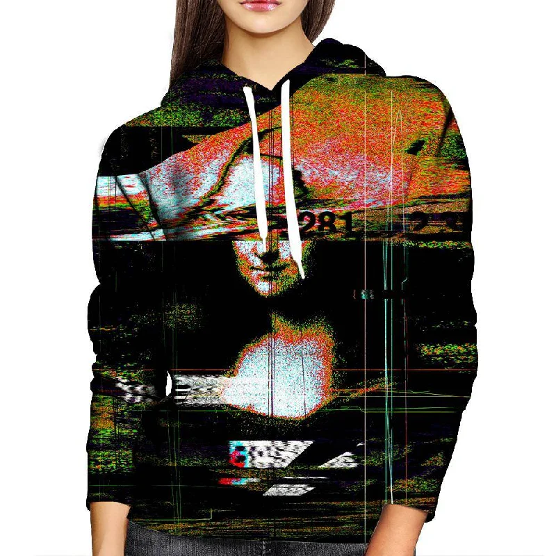 While Supplies Last Mona Lisa Colored Glitch Womens Hoodie