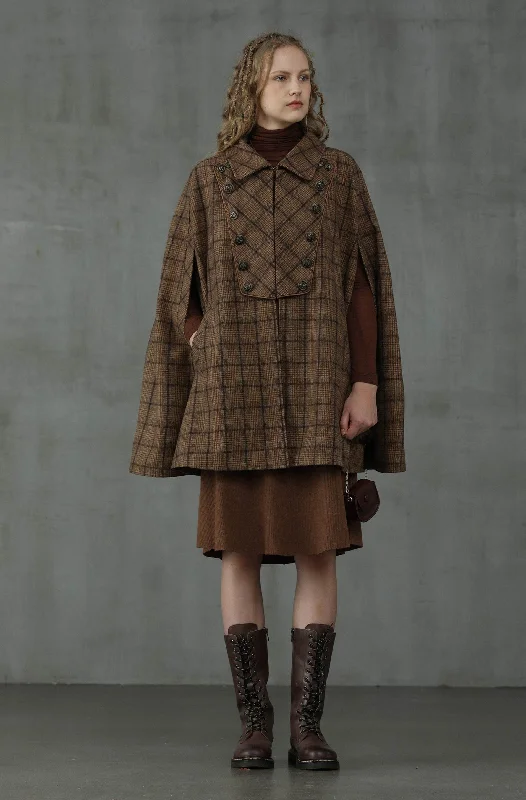 Shop and Save Sensibility 13 | tartan wool cape coat