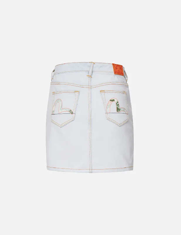 Markdowns Camouflage Seagull Denim Pencil Skirt