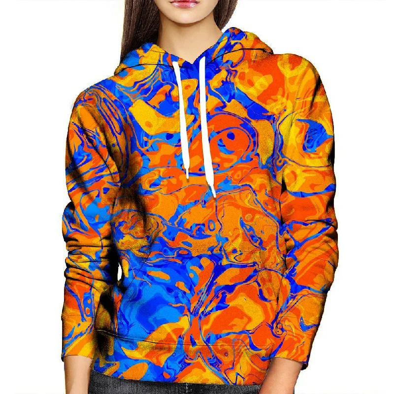 Orange Water Womens Hoodie