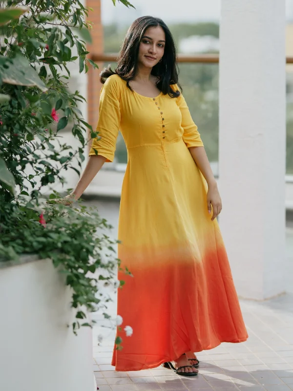 Loyalty Reward Sunset Tangerine Fit & Flare Dress