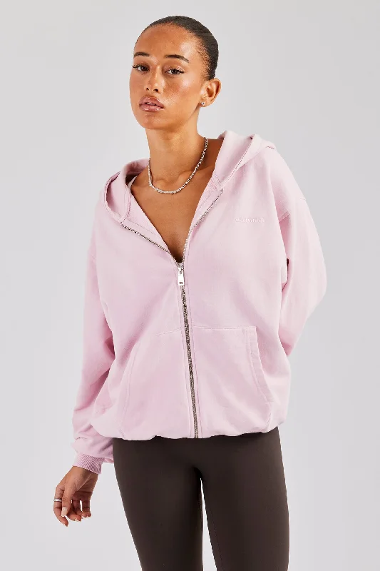 Act Fast Cernucci Zip Through Hoodie - Pink