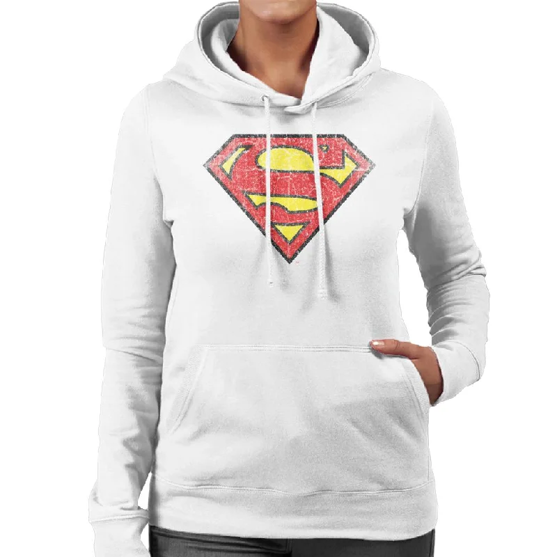 Clearance Items Superman Faded Logo Women's Hooded Sweatshirt