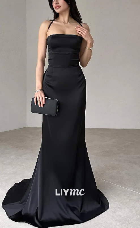 Weekend Flash Sale LP2163 - Straight Across Sleeveless Crisscross Straps Sleek Satin Prom Dress Weekend Flash Sale LP2163 - Straight Across Sleeveless Crisscross Straps Sleek Satin Prom Dress