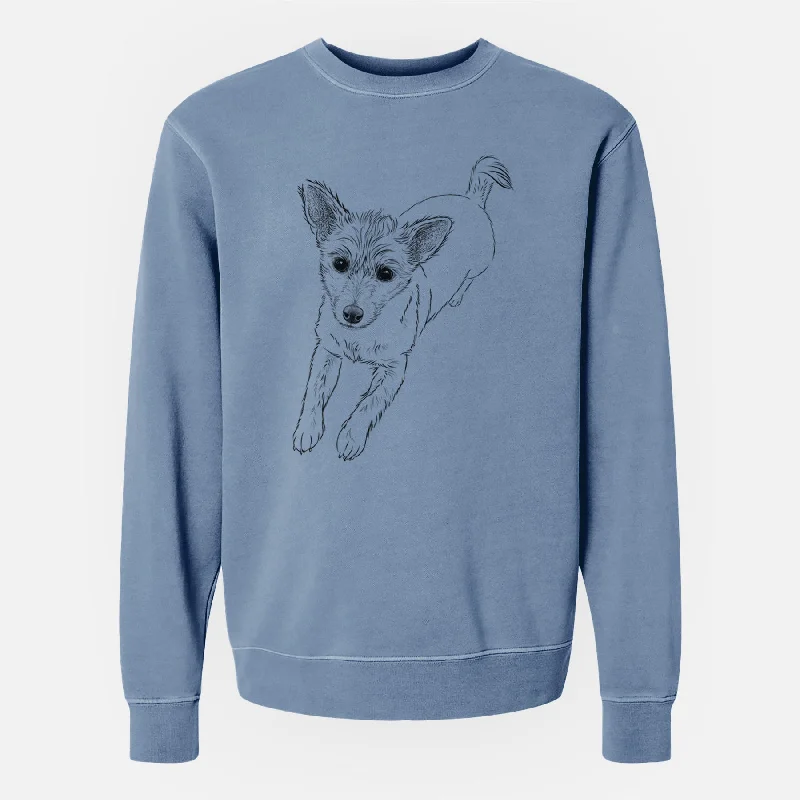 Stock Clearance Bare Maisie the Terrier Mix - Unisex Pigment Dyed Crew Sweatshirt