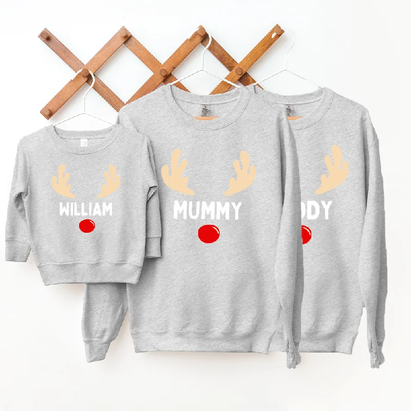 Reindeer Family Matching Christmas Sweatshirts