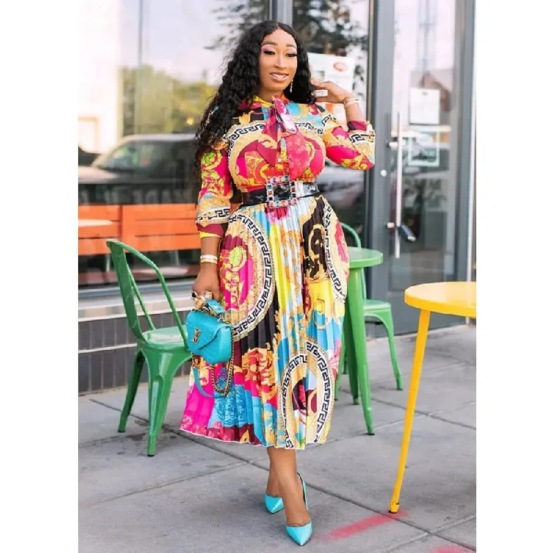 Lowest Price Cutubly Plus Size Loose Casual Dress Printed Long Sleeve Dress Fashion Dresses for Women England Pleated Squsre Collar Dress Lowest Price Cutubly Plus Size Loose Casual Dress Printed Long Sleeve Dress Fashion Dresses for Women England Pleated Squsre Collar Dress