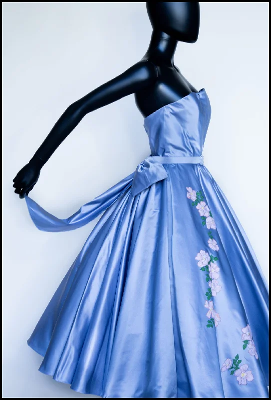 Brier Rose - Blue Silk Duchess Satin Dress