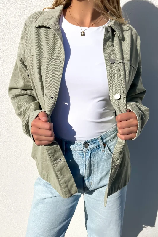 Referral Discount Luisa Denim Jacket Sage
