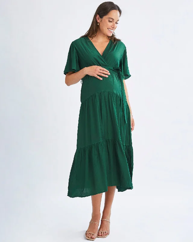 Price Fest Cara Emerald Green Maternity Dress