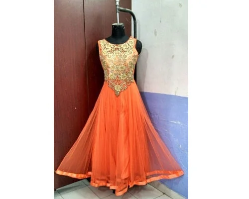 New Markdowns G109, Orange Gown, Size (XS-30 to XXL-42)