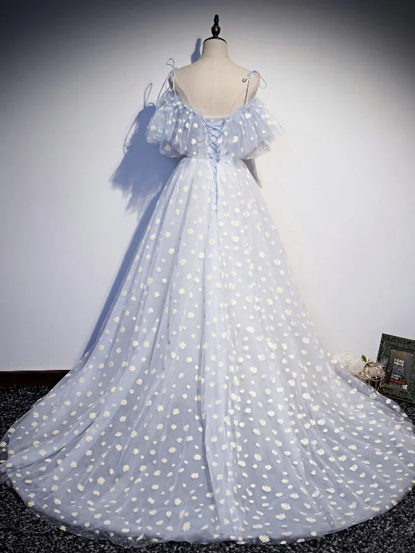 Midnight Madness Blue Sweetheart Tulle Long Prom Dress, Blue Tulle Formal Dress, 1