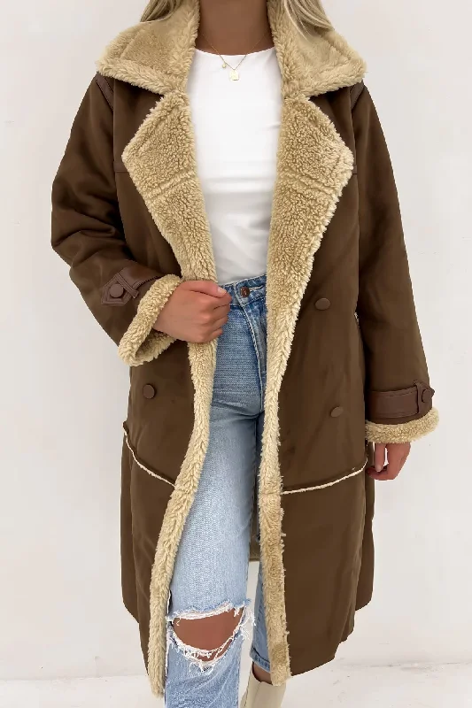 Sale Event Mia Sherpa Coat Brown