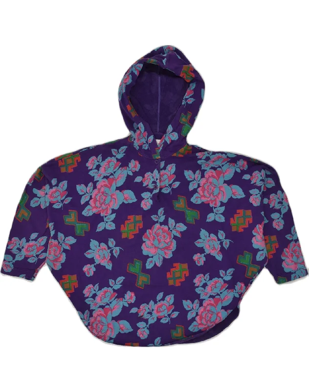 Price Drop Alert VINTAGE Womens Oversized 3/4 Sleeve Hoodie Jumper One Size Purple Floral Price Drop Alert VINTAGE Womens Oversized 3/4 Sleeve Hoodie Jumper One Size Purple Floral