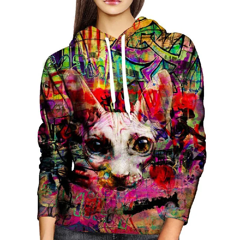 Price Cut The Graffiti Cat Womens Hoodie