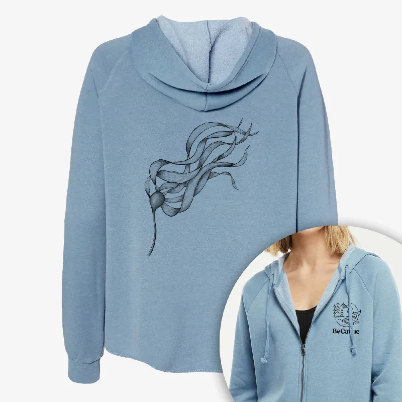 Limited Availability Bull Kelp - Nereocystis Luetkeana - Women's Cali Wave Zip-Up Sweatshirt